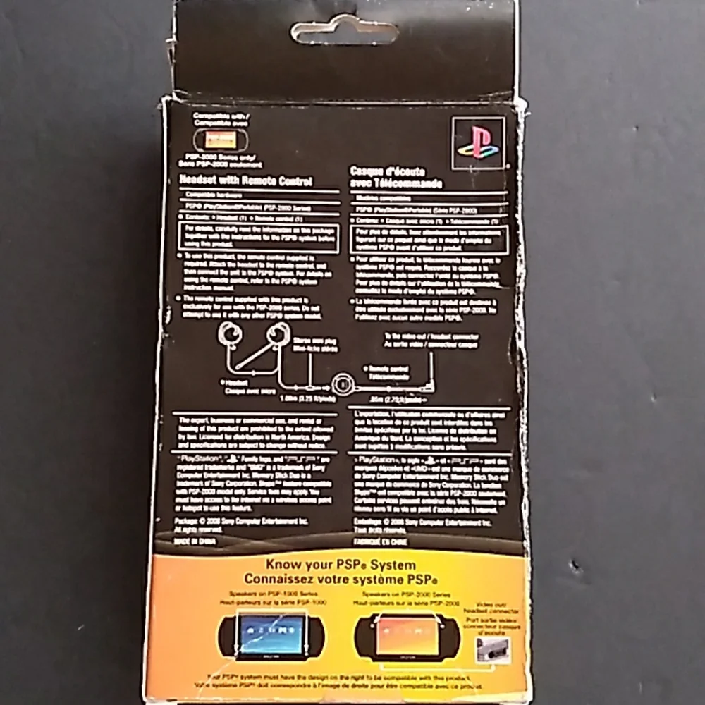 Psp headset with remote control for PSP 2000